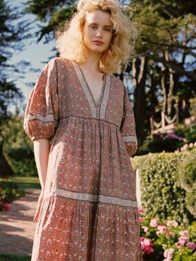 Christy Dawn The Senna Dress in Ginger Sunflower Size Large